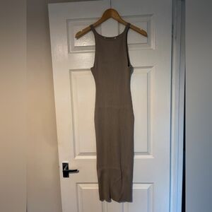 H&M Tan Sleeveless Midi Dress